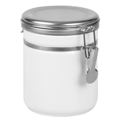 3 of 4:Conceptos básicos del hogar 33 oz. Bote con tapa de acero inoxidable, blanco 
