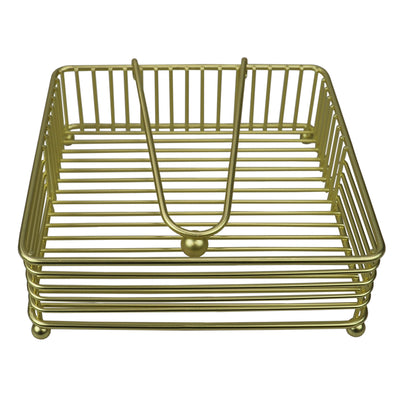 3 of 5:Home Basics Halo Steel Napkin Holder with Weighted Pivoted Arm, Gold 