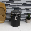4 of 4:Boîte Home Basics de 1 134 ml avec couvercle en acier inoxydable, noire 