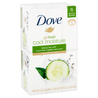 3 of 3:Jabón en barra Dove Beauty con humedad fresca, té verde pepino, 4 onzas, paquete de 6 