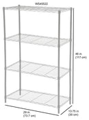 4 of 4:Home Basics 4 Tier Wide Steel Wire  Shelf, Grey 