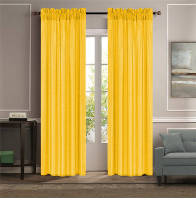 1 of 17:Melanie Faux Silk Rod Pocket Window Panel, 55x84 Inches 