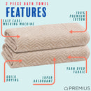 19 of 32:Serviette de bain PREMIUS en fil de coton teint à chevrons, lot de 2, 27 x 54 pouces 