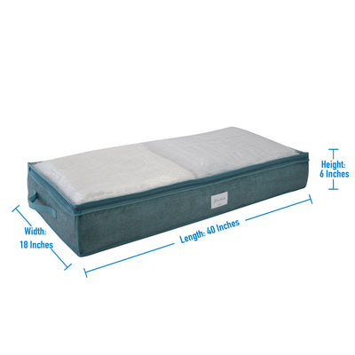 2 of 2:Simplify paquete de 2 bolsas de almacenamiento debajo de la cama en azul polvoriento 