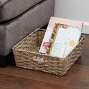4 of 4:Grand panier en rotin synthétique avec poignées découpées Home Basics, taupe 