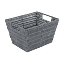 1 of 4:Simplify Medium Rattan Storage Tote Basket in Charcoal 