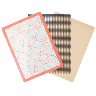 1 of 4:Lot de 3 plaques de cuisson antiadhésives en silicone Home Basics, 40 x 29,5 cm 