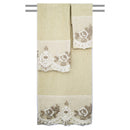 7 of 7:Mercury 3-Piece Floral Embroidered Cotton Decorative Bath Towel Set 