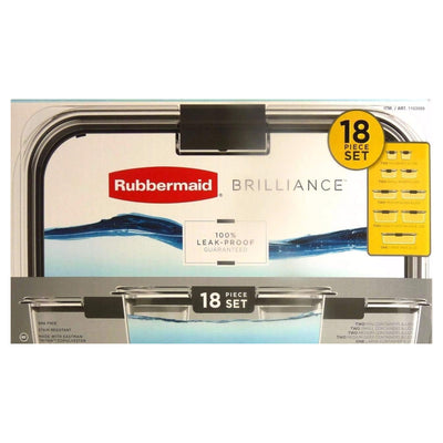 2 of 4:Rubbermaid Brilliance Leak-Proof Microwavable Food Storage Container Set, 18-Piece 