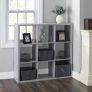 3 of 6:Home Basics 9 Open Cube Organizing Wood Storage Shelf, Grey 