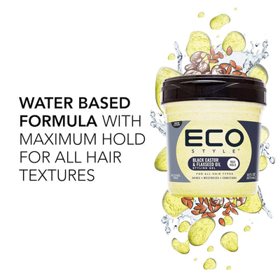 4 of 5:Eco Style Black Castor & Flaxseed Oil Styling Gel, Max Hold, 16 Ounce 