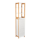 1 of 4:Neu Home 6 Shelf Bamboo High Cabinet in White 