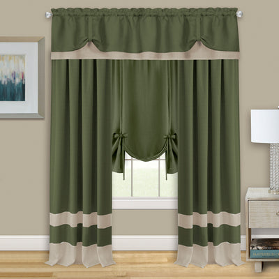 2 of 4:Darcy Window Curtain Tie Up Shade - 58x63 - Green 