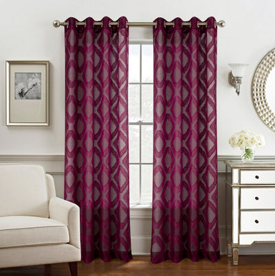 21 of 27:Ariana Clipped Doily Grommet Window Panel, 54x84 Inches 