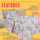 9 of 12:PREMIUS Premium Meadow 4 & 6 Piece Microfiber Printed Wrinkle-Free Sheet Set 
