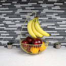 3 of 3:Corbeille à fruits en acier Home Basics Halo avec support pour bananes, dorée 