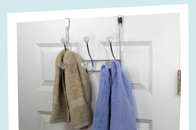 1 of 4:Patère de porte à 3 crochets en acier chromé Home Basics, cristaux 