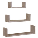 1 of 4:Home Basics Floating Wood Shelf, (Set of 3), Oak 