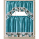 1 of 4:Elephant Embroidered Kitchen Curtain Set, Swag 60x36, 30x36 Inches 