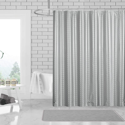 3 of 4:3D PEVA Sqaure Grommet Shower Liner With Magnetic Weighted Bottom, 70x72 Inches 