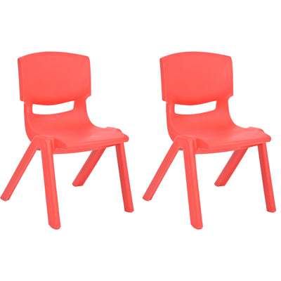 1 of 1:Chaises d'apprentissage empilables en plastique pour enfants JOON, rouge, 52,1 x 32,7 x 28 cm, lot de 2 (lot de 2) 