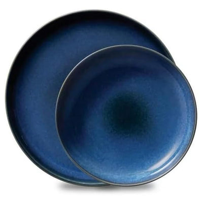 2 of 4:Corelle Stoneware 8 Piece Dinnerware Set,  Reactive Glazes, Service for 4, Navy 
