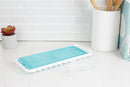 4 of 5:Home Basics 11 Compartment Slim Plastic Stackable Ice Cube Tray with Snap-on Cover, Blue 
