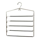 1 of 3:Cintre à pantalons Home Basics à 4 niveaux avec bras pivotants antidérapants recouverts de PVC et crochet pour accessoires intégré 