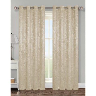 6 of 11:Panel de ventana con ojales para oscurecer la habitación Mabel Damask, 54 x 84 pulgadas 