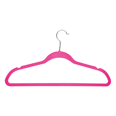 2 of 4:Paquete de 25 perchas delgadas para trajes de terciopelo en color fucsia de Simplify 