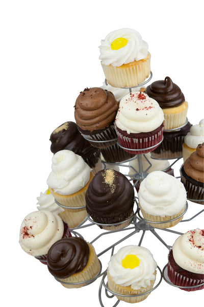 3 of 7:Home Basics 3 Tier Steel 23 Cupcake Holder, Silver 