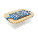 4 of 4:Home Basics Glass Storage Container With Bamboo Lid, Rectangle, Clear 