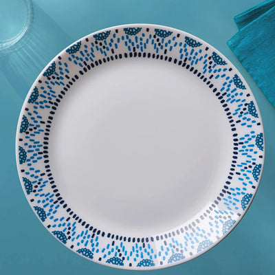 3 of 4:Corelle Everyday Expressions Dining Plates Set, Service for 4, Azure Medallion 