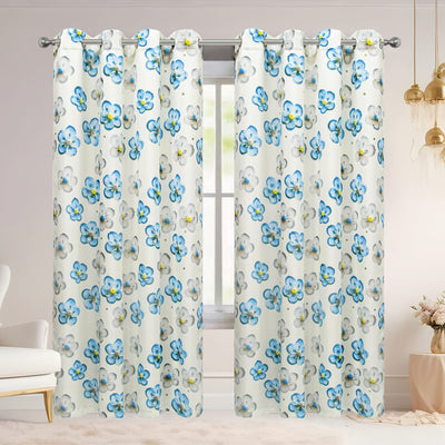 3 of 6:Krista Floral Room Darkening Grommet Window Curtain Panel, 54x84 Inches 