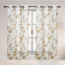 5 of 5:Alaina 2 Pack Floral Sheer Voile Grommet Window Curtain Panel, 37x84 Inches 