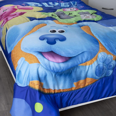 9 of 9:Funhouse Blue's Clues and You 4-Piece Reversible Comforter Set, Toddler Bed Size 