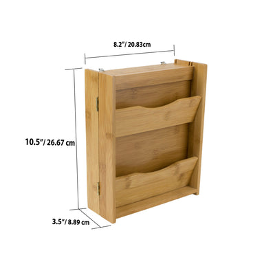 6 of 6:Home Basics Bamboo Letter Rack with Key Box, Natural 
