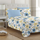 8 of 28:PREMIUS Eliana Soft Wrinkle-Free Microfiber Sheet Set, Blue-Yellow 