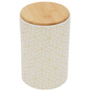 1 of 4:Home Basics Cubix X-Large Ceramic Canister with Bamboo Top 