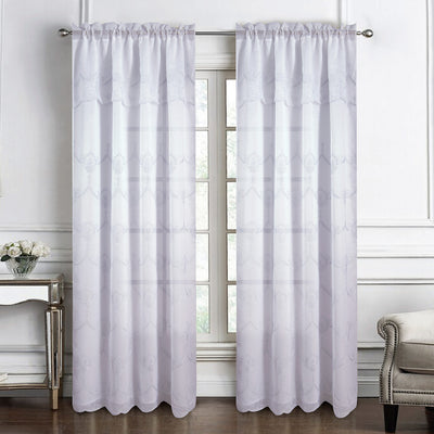 5 of 6:Rochelle Embroidered Rod Pocket Panel With Attached Valance, 54x90 Inches 
