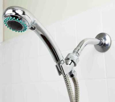1 of 4:Pommeau de douche massant 3 fonctions en acier chromé Home Basics 