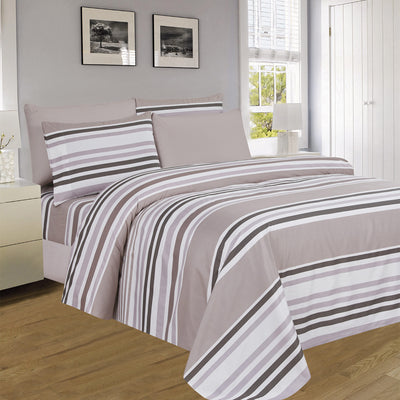 1 of 12:PREMIUS Premium Sand Stripes 4 & 6 Piece Microfiber Printed Wrinkle-Free Sheet Set 