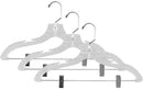 1 of 5:Cintres Home Basics Graceful Curve en plastique cristal avec pince à pantalon en métal (lot de 3), transparent 
