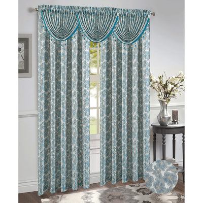4 of 14:Gina Jacquard Rod Pocket Window Panel and Valance Window Treatment, All Sold Separately 