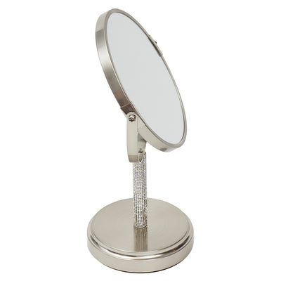 2 of 4:Home Basics Diamond Double Sided Cosmetic Mirror, (1x/5x Magnification), Satin Nickel 