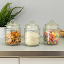 5 of 5:Home Basics Dott 40.5 oz. Glass Canister, (Set of 3), Clear 