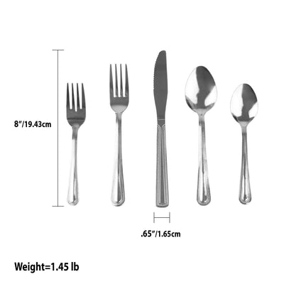 5 of 5:Home Basics Bella Stainless Steel 20 Pieces Flatware Set, Service for 4 