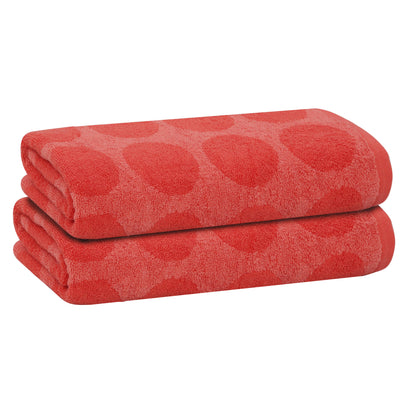 22 of 31:PREMIUS 2 Pack Circles 100% Cotton Yarn Dyed Bath Towel, 27x54 Inches 