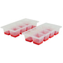 1 of 4:Bac à glaçons géant en plastique à 8 compartiments Home Basics à libération instantanée (lot de 2), rouge 