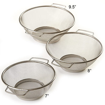 3 of 6:Ensemble de 3 passoires en acier inoxydable Home Basics, argentées 